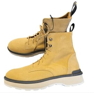 Sorel Hi Line Lace Geo Yellow Jet Waterproof Combat Boots NEW Womens